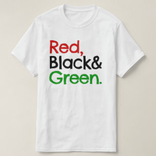 Rood, Zwart en Groen-Afrikaans-Amerikaans T-shirt