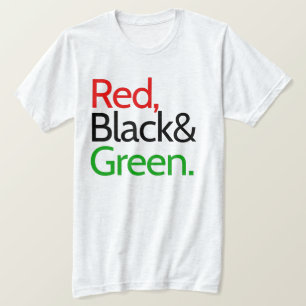 Rood, Zwart en Groen-Afrikaans-Amerikaans T-shirt
