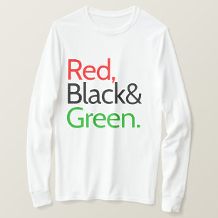 Rood, Zwart en Groen-Afrikaans-Amerikaans T-shirt