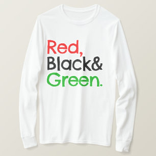 Rood, Zwart en Groen-Afrikaans-Amerikaans T-shirt