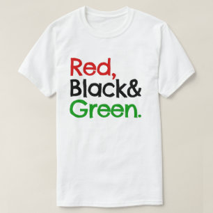 Rood, zwart en groen-Afrikaans-Amerikaans T-shirt