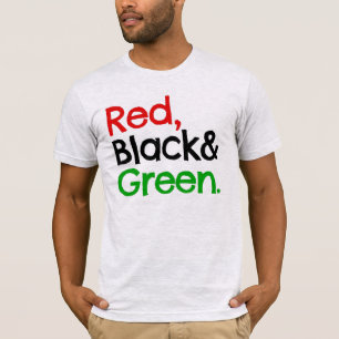 Rood, Zwart en Groen-Afrikaans-Amerikaans T-shirt