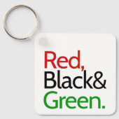 Rood, Zwart en Groen-Afro-Amerikaans Sleutelhanger (Voorkant)