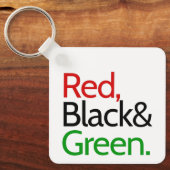 Rood, Zwart en Groen-Afro-Amerikaans Sleutelhanger (Voorkant)
