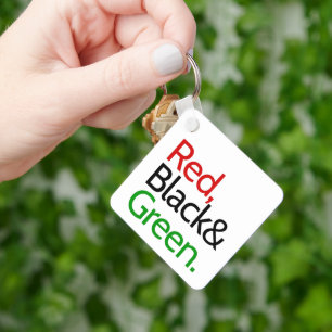 Rood, Zwart en Groen-Afro-Amerikaans Sleutelhanger