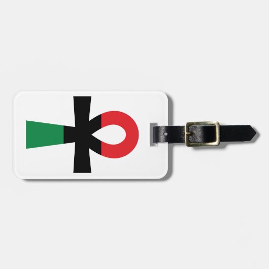 Rood, zwart en groen Ankh Bagagelabel (Voorkant horizontaal)