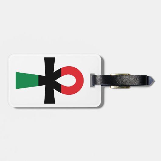 Rood, zwart en groen Ankh Bagagelabel (Achterkant horizontaal)