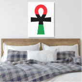 Rood, zwart en groen Ankh Canvas Afdruk (Insitu (Slaapkamer))
