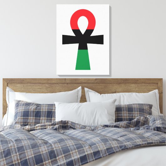 Rood, zwart en groen Ankh Canvas Afdruk (Insitu (Slaapkamer))