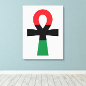 Rood, zwart en groen Ankh Canvas Afdruk (Insitu (Houten vloer))