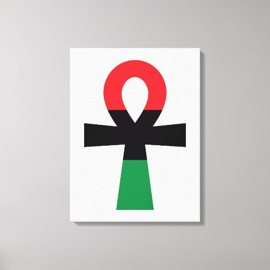 Rood, zwart en groen Ankh Canvas Afdruk (Voorkant)