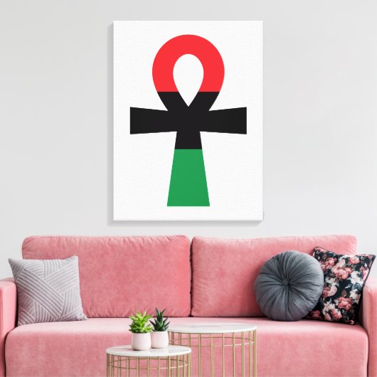 Rood, zwart en groen Ankh Canvas Afdruk (Insitu (Woonkamer))