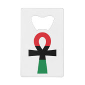 Rood, zwart en groen Ankh Creditkaart Flessenopener (Voorkant)
