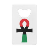 Rood, zwart en groen Ankh Creditkaart Flessenopener (Achterkant)
