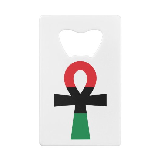 Rood, zwart en groen Ankh Creditkaart Flessenopener (Achterkant)