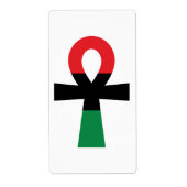Rood, zwart en groen Ankh Etiket (Voorkant)
