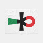 Rood, zwart en groen Ankh Fleece Deken (Voorkant (Horizontaal))
