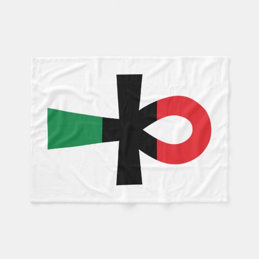 Rood, zwart en groen Ankh Fleece Deken (Voorkant (Horizontaal))