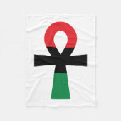 Rood, zwart en groen Ankh Fleece Deken (Voorkant)