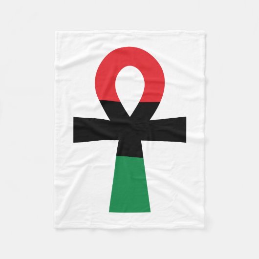 Rood, zwart en groen Ankh Fleece Deken (Voorkant)