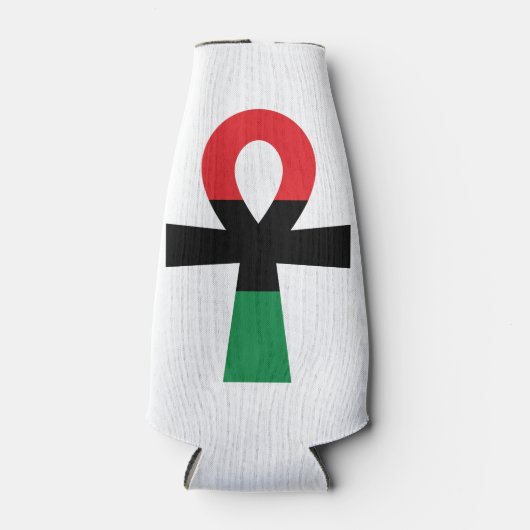 Rood, zwart en groen Ankh Flesjeskoeler (Voorkant)