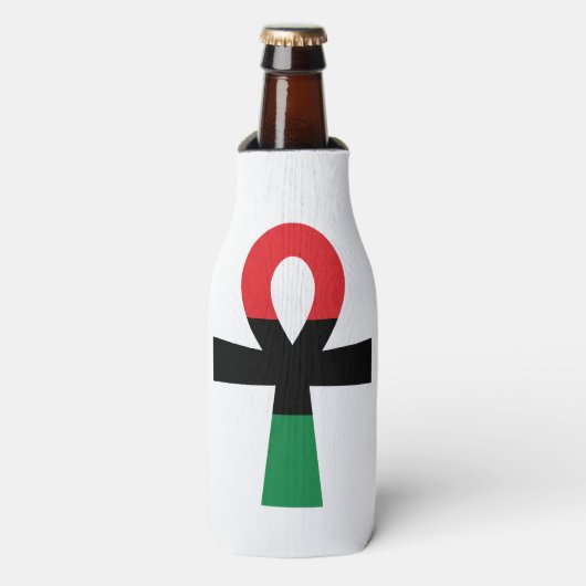 Rood, zwart en groen Ankh Flesjeskoeler (Fles Voorkant)