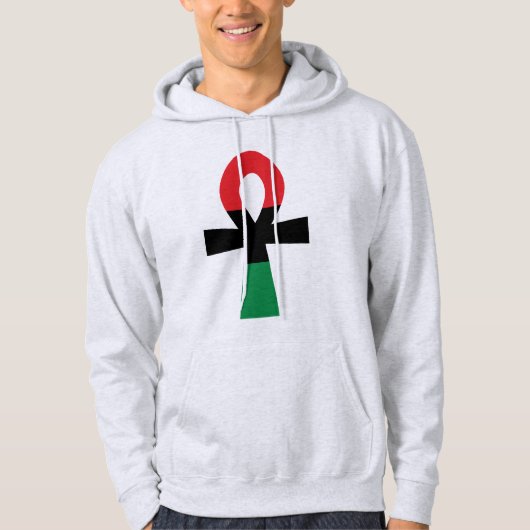 Rood, zwart en groen Ankh Hoodie (Voorkant)