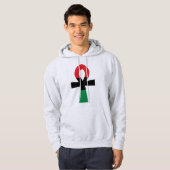 Rood, zwart en groen Ankh Hoodie (Voorkant volledig)
