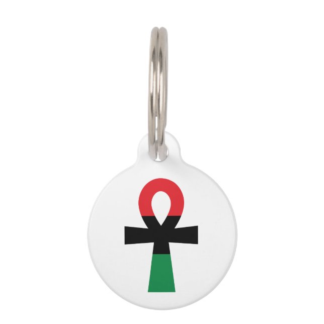 Rood, zwart en groen Ankh Huisdierpenning (Achterkant)
