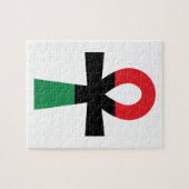Rood, zwart en groen Ankh Legpuzzel (Horizontaal)