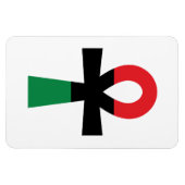 Rood, zwart en groen Ankh Magneet (Horizontaal)