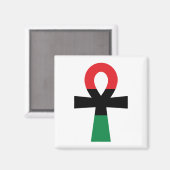 Rood, zwart en groen Ankh Magneet (Voorkant / Achterkant)