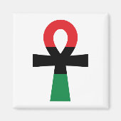 Rood, zwart en groen Ankh Magneet (Voorkant)