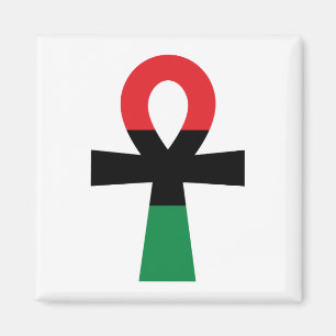 Rood, zwart en groen Ankh Magneet