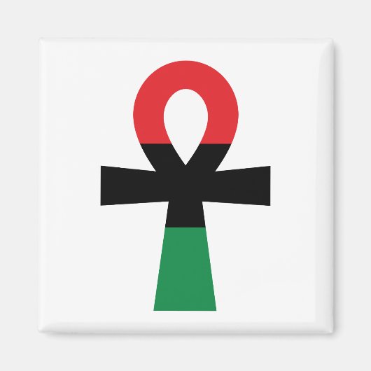 Rood, zwart en groen Ankh Magneet (Voorkant)