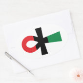 Rood, zwart en groen Ankh Ovale Sticker (Envelop)