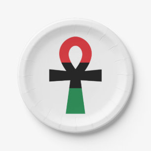 Rood, zwart en groen Ankh Papieren Bordje
