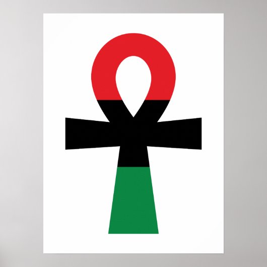 Rood, zwart en groen Ankh Poster (Voorkant)