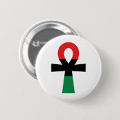 Rood, zwart en groen Ankh Ronde Button 5,7 Cm (Voorkant /achterkant)