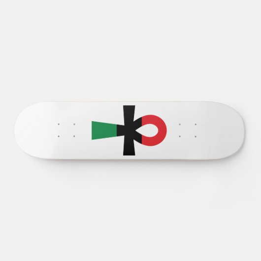 Rood, zwart en groen Ankh Skateboard (Horizontaal)