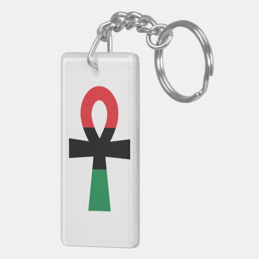 Rood, zwart en groen Ankh Sleutelhanger (Achterkant Rechts)