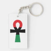 Rood, zwart en groen Ankh Sleutelhanger (achterkant)