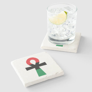 Rood, zwart en groen Ankh Stenen Onderzetter