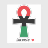 Rood, zwart en groen Ankh Sticker (Vel)