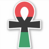 Rood, zwart en groen Ankh Sticker (Voorkant)