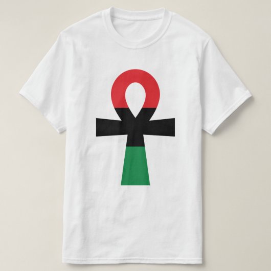 Rood, zwart en groen Ankh T-shirt (Design voorkant)