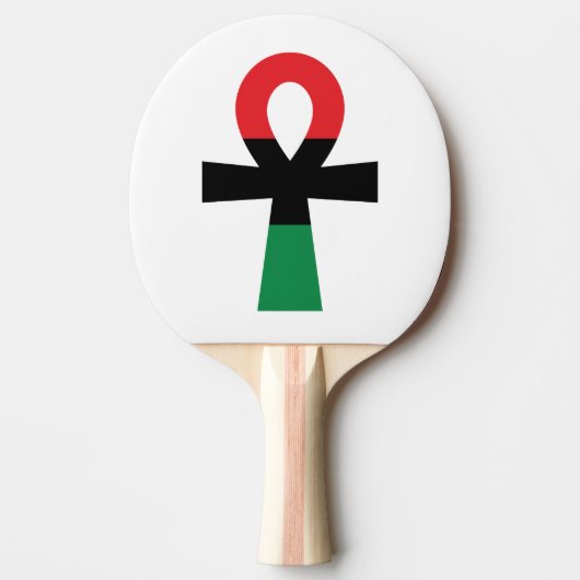 Rood, zwart en groen Ankh Tafeltennisbatje (Voorkant)