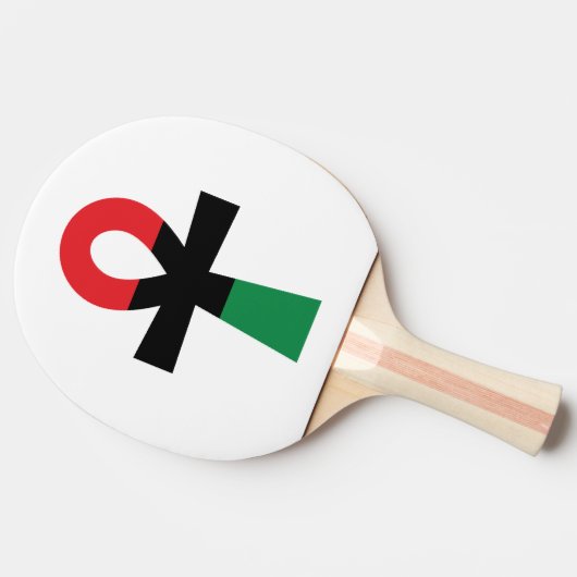 Rood, zwart en groen Ankh Tafeltennisbatje (Zijkant)