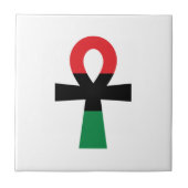 Rood, zwart en groen Ankh Tegeltje (Voorkant)