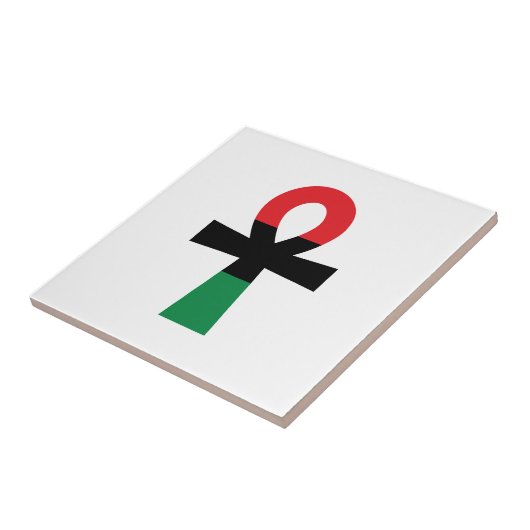 Rood, zwart en groen Ankh Tegeltje (Zijkant)